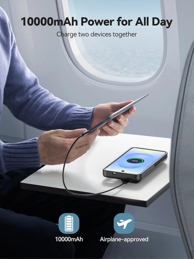 Newdery for Samsung Galaxy S25 Plus Battery Case 6.7", 10000mAh Portable Power Bank with LED Display, Qi Wireless Charger & 20W USB C Fast Charging, Sync-Data Supported Black - Image 3